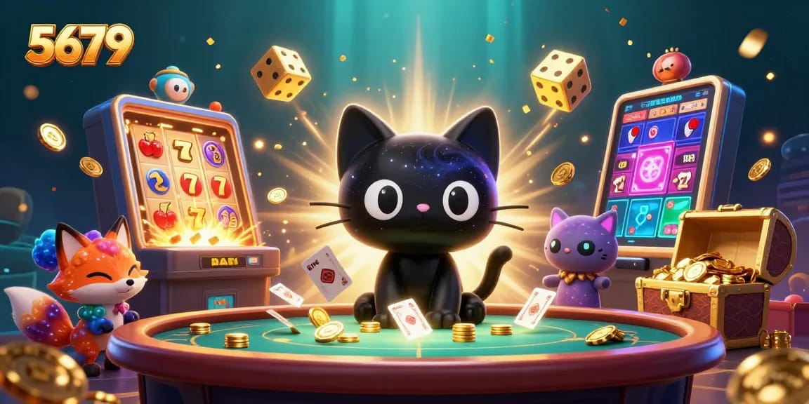 Engage in exhilarating casino fun with 5679's cosmic gaming adventure featuring vibrant characters.