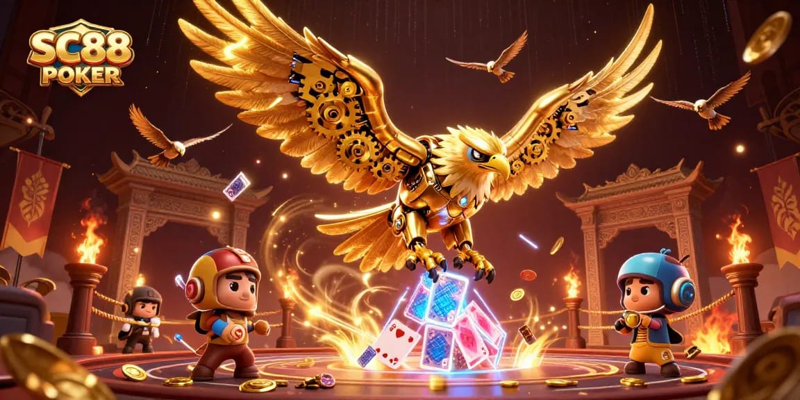 Engage in thrilling gameplay and strategy at SC88 POKER with vibrant 3D casino elements.