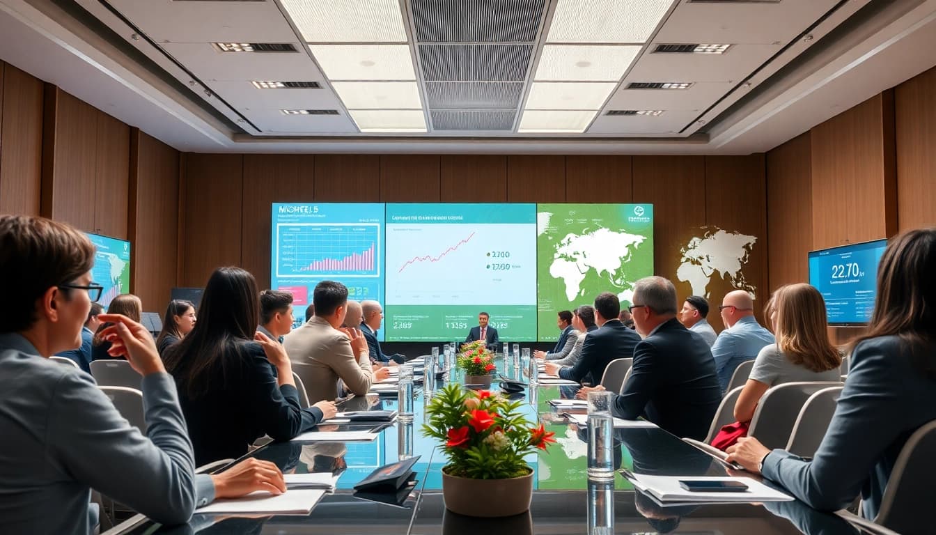 Wirtschaft Regional: Networking at a vibrant economic conference, showcasing diverse discussions and innovation.