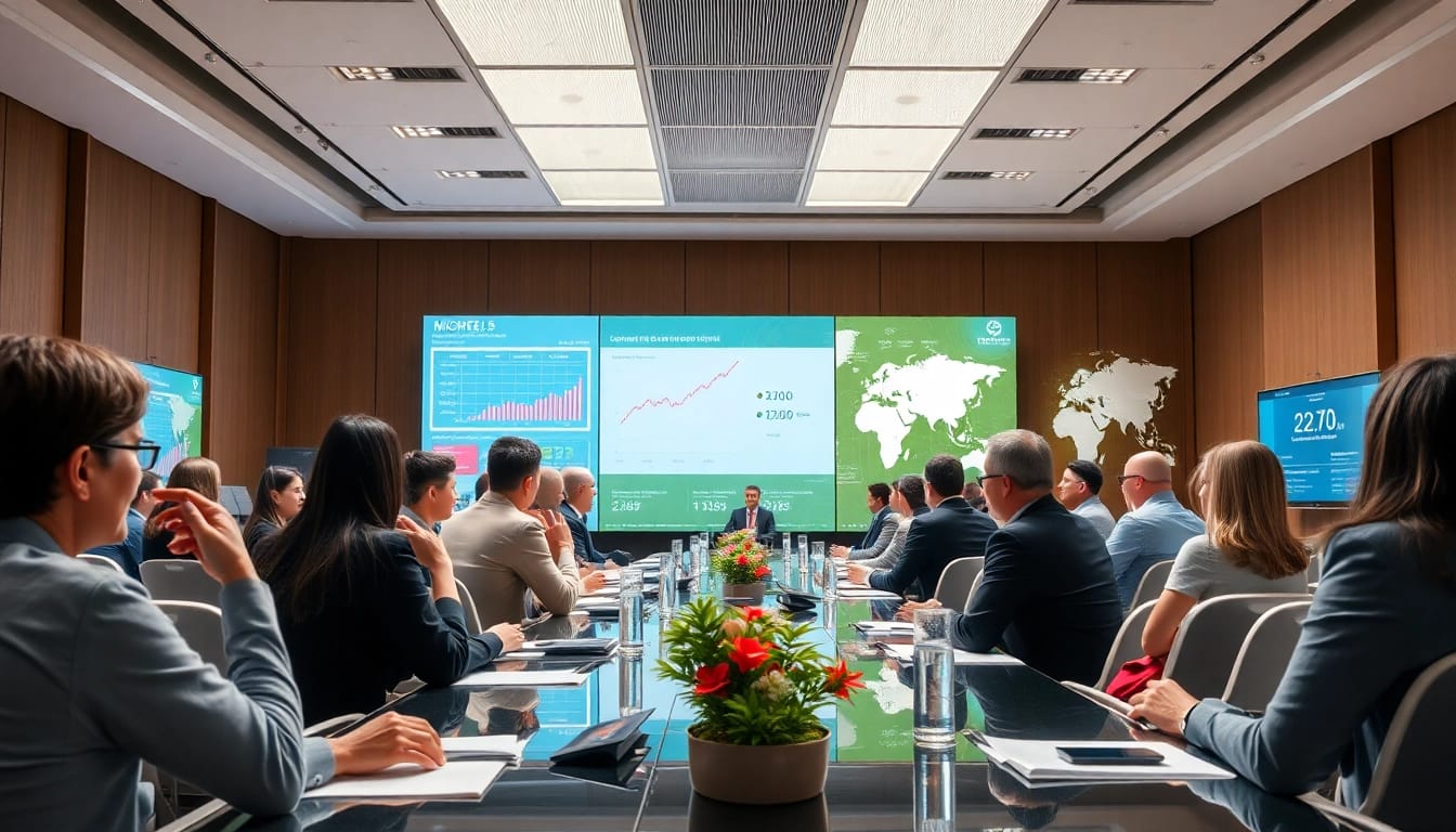 Wirtschaft Regional: Networking at a vibrant economic conference, showcasing diverse discussions and innovation.