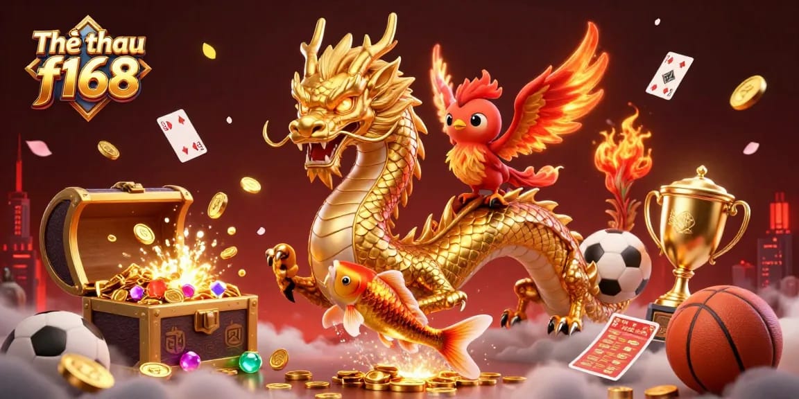 Engage in thrilling betting with Thể thao f168 featuring an epic dragon scene and vibrant gaming elements.