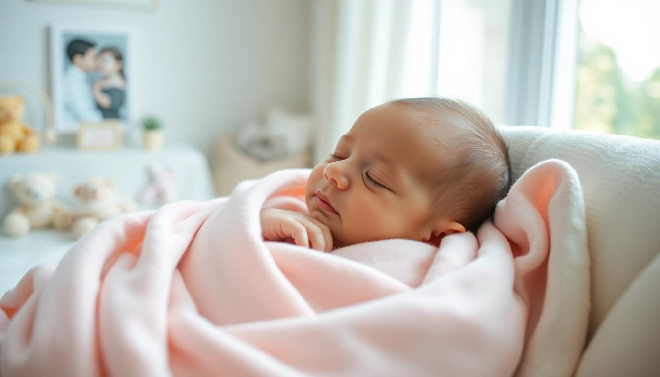 Neugeborenen Babyshooting zeigt ein schlafendes Baby in sanften Farben und ruhiger Umgebung.
