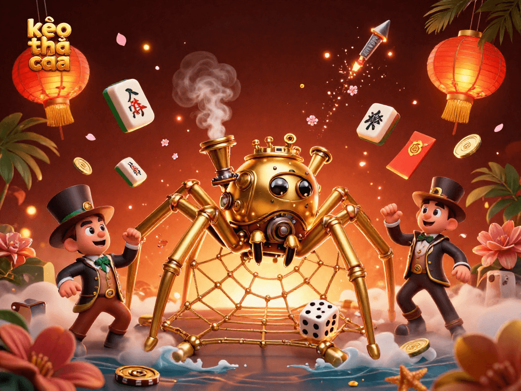 Engage with kèo nhà cái excitement as a Victorian fly enjoys a steampunk web of fortune and luck.