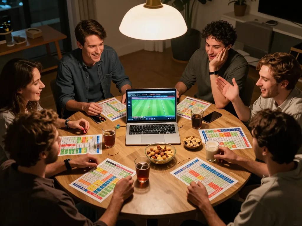 Socolive streaming live soccer match as friends enjoy strategic sports betting night