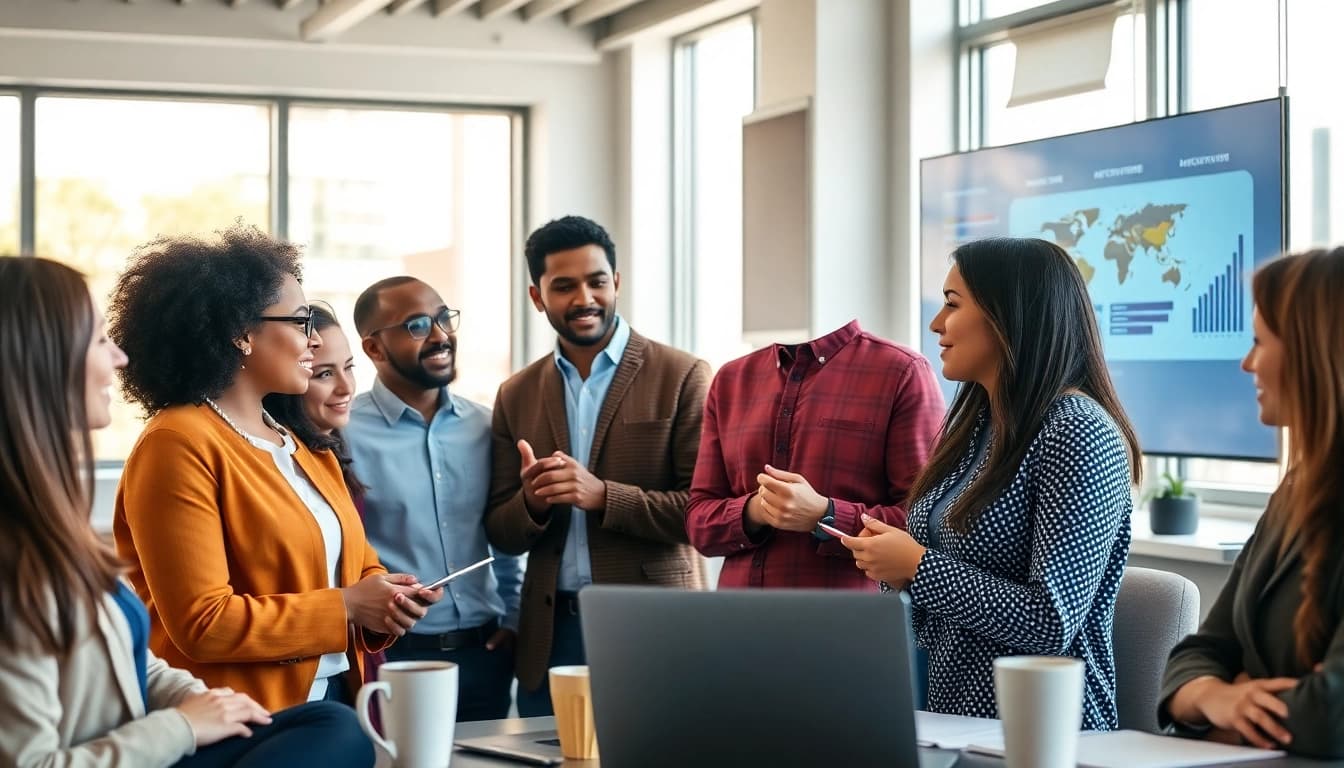 Werbung Trends im Austausch von Marketingstrategien in einem modernen Büro.
