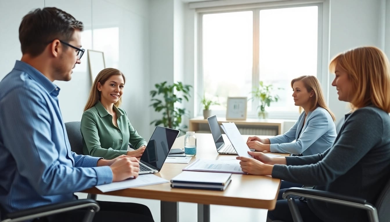 Schuldnerberater bietet individuelle Beratungen in einem modernen Büro an.
