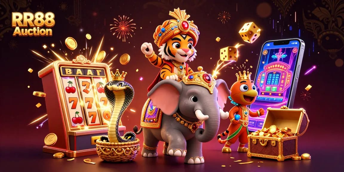 Experience winning excitement at RR88 Auction with a vibrant casino scene full of gold and adventure.