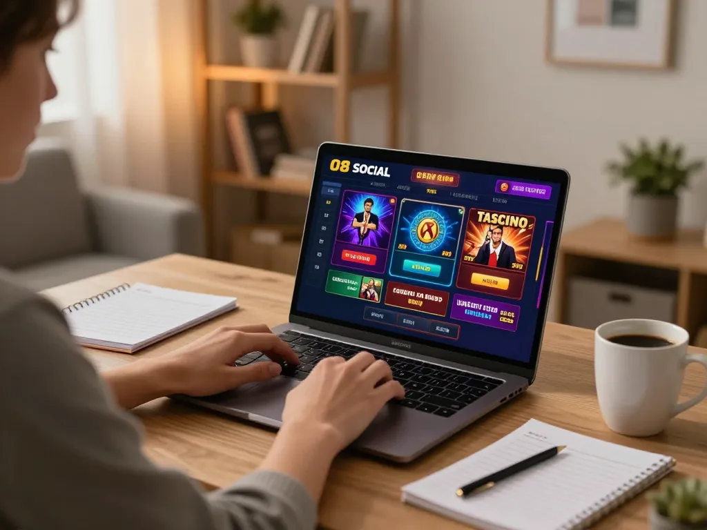 Experience O8 SOCIAL for thrilling online casino action with live dealer games in a cozy home setting.