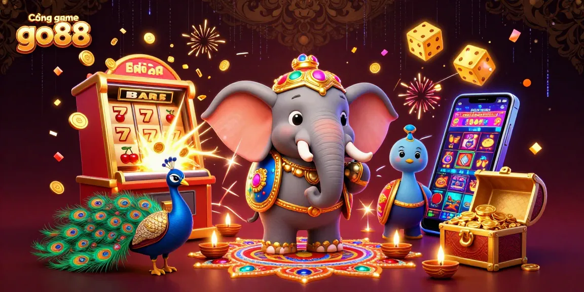 Experience the thrill of Cổng game go88 with an explosive jackpot scene featuring vibrant 3D characters and casino elements.