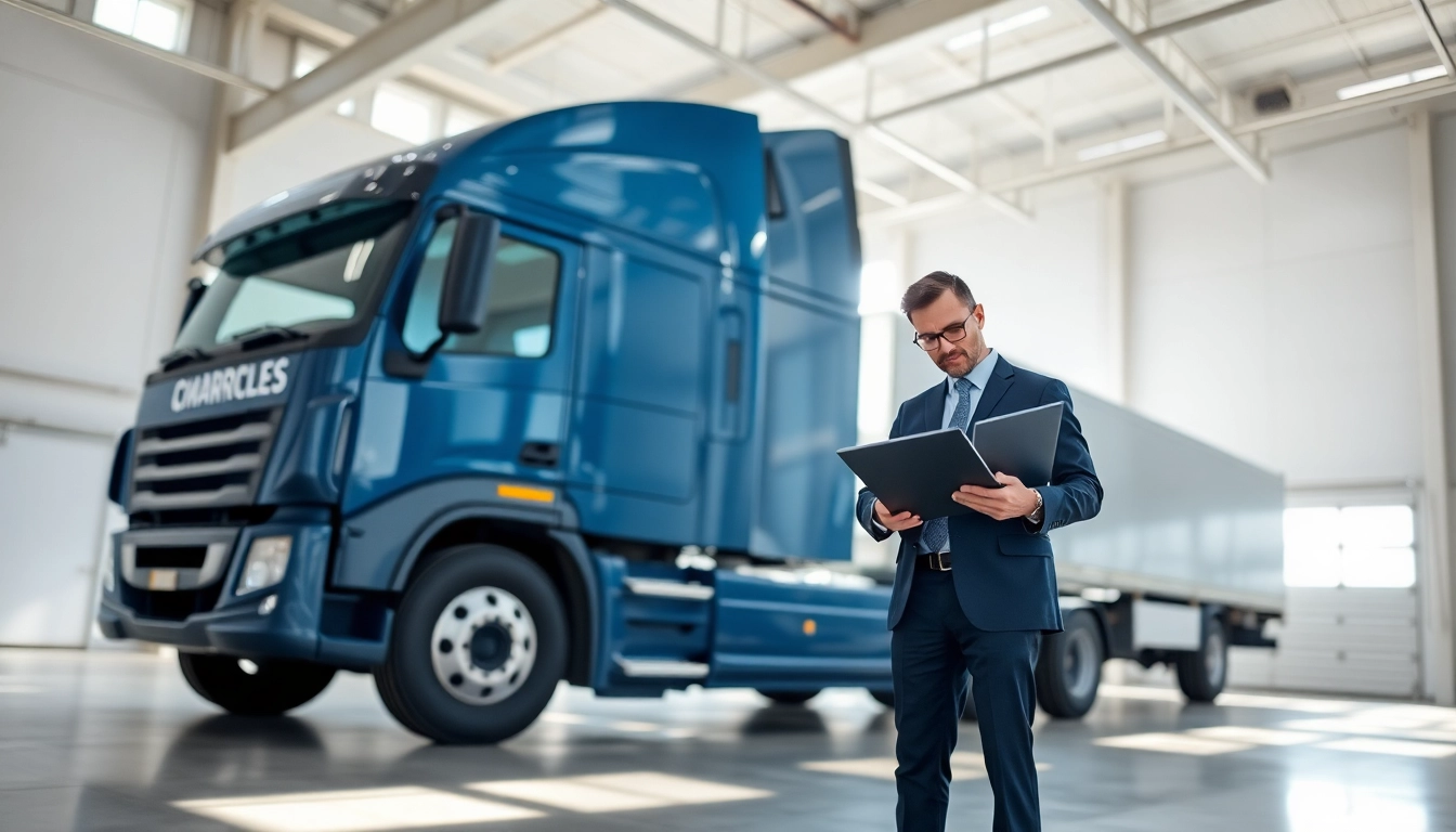 Lkw Gutachter Augsburg bewertet einen Lkw in einer professionellen Umgebung.