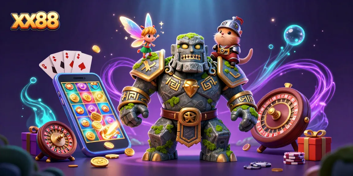 Engage with xx88's thrilling slot games in a vibrant magical setting.