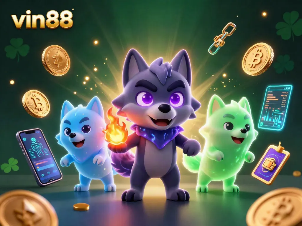 Experience thrilling wins at vin88 with dynamic ghost wolves and neon crypto elements.