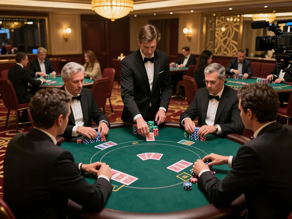 Watch players strategize high-stakes poker at https://f8bet.dental/, showcasing competitive gaming atmosphere.