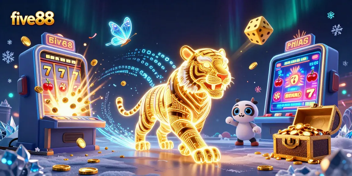 Experience five88's vibrant casino scene with golden tiger and exciting jackpots.