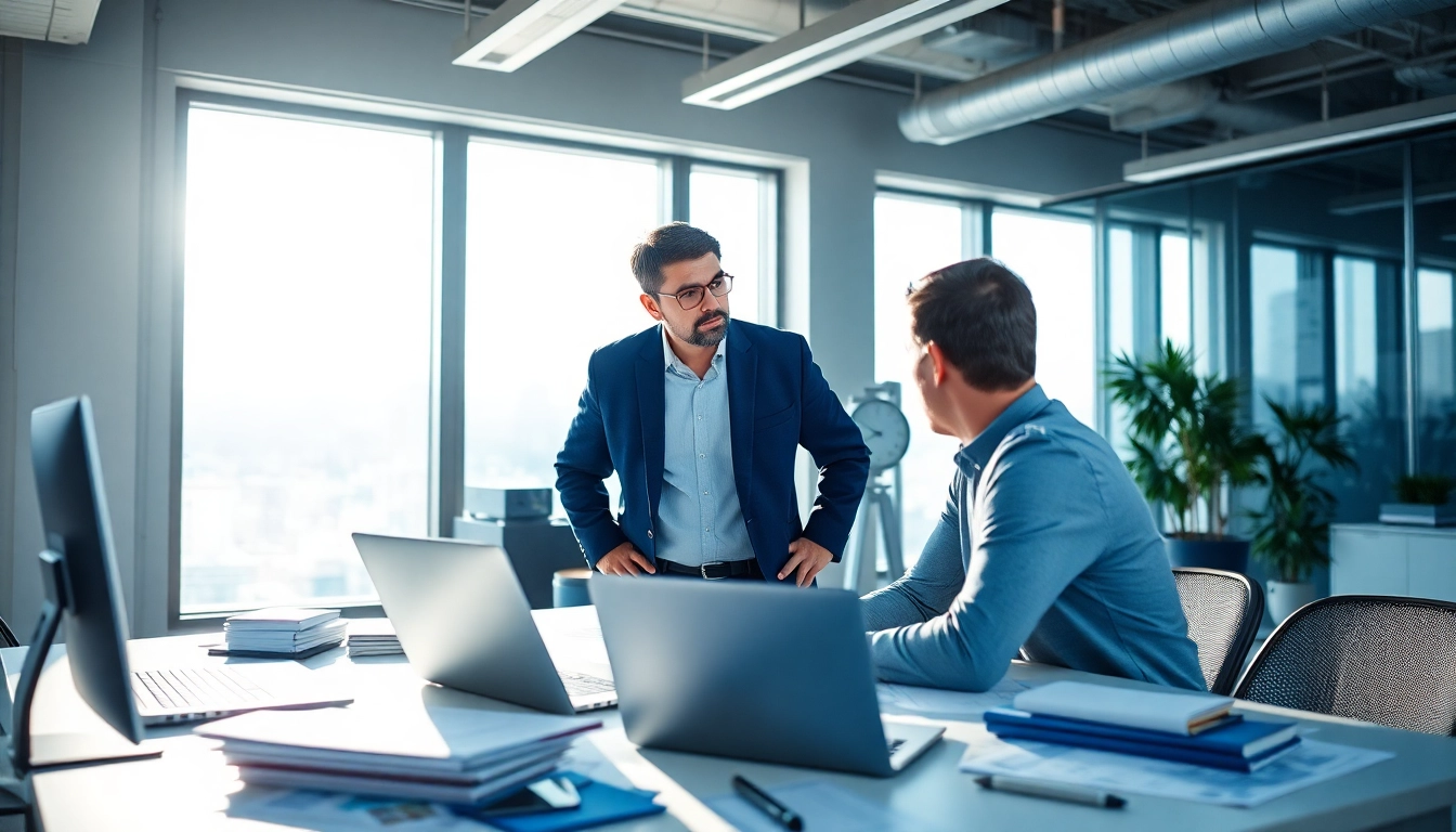 Headhunter Ingenieure unterstützt Ingenieure in einem modernen Büro bei der Jobsuche.