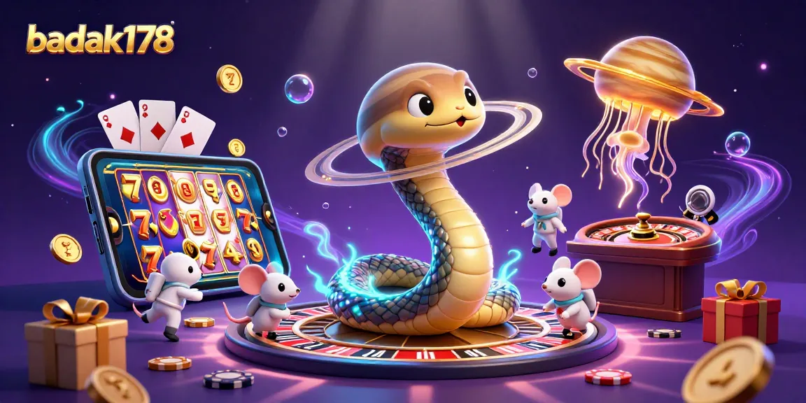 Experience thrilling bets at badak178 with space-themed casino games and vibrant elements.