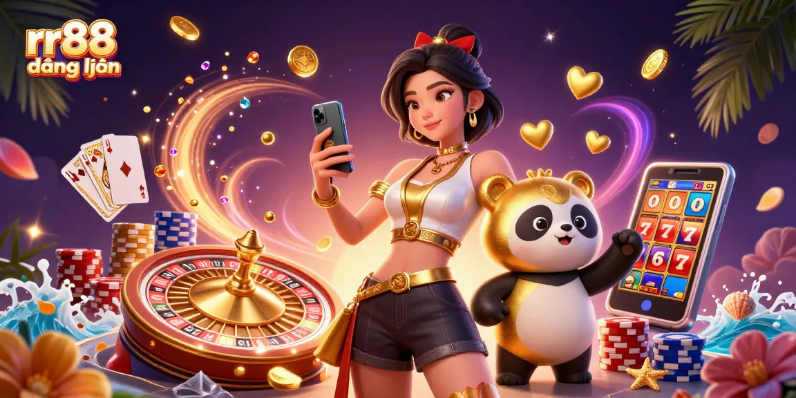 Experience the thrill of rr88 đăng nhập with an enchanting scene filled with dynamic casino elements and gaming excitement.