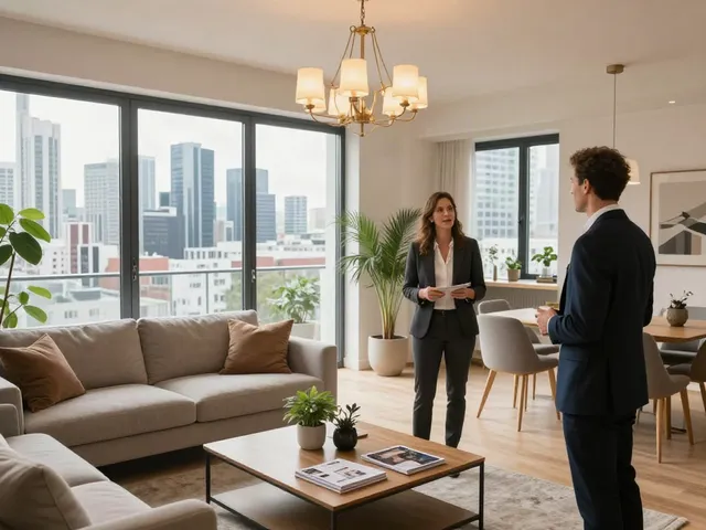 Bester Immobilienmakler Frankfurt präsentieren stilvolles Apartment in Frankfurt mit natürlichem Licht und eleganten Möbeln.