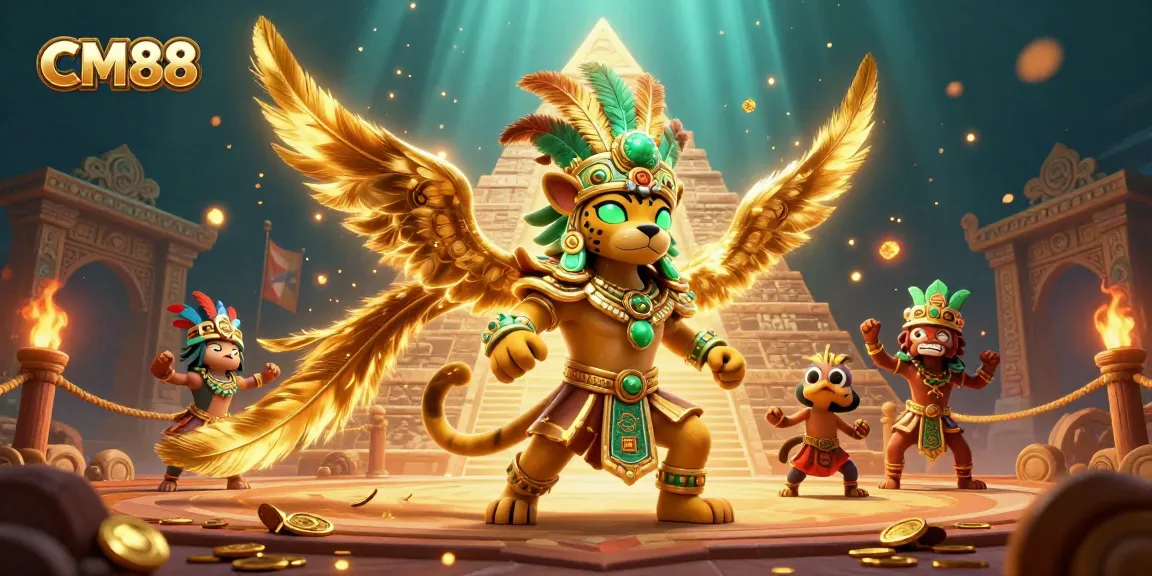 Players enjoy diverse games at CM88, featuring a dynamic 3D casino illustration with golden tokens.