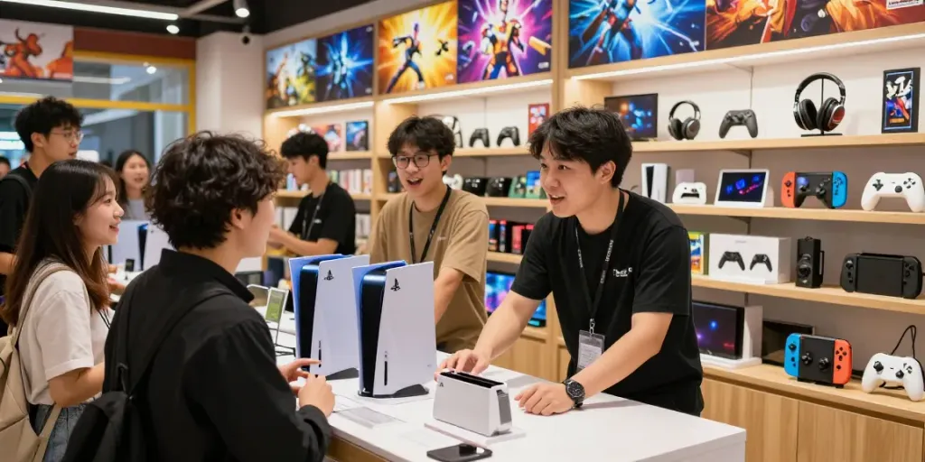 Experience the excitement of rokok88 login with friendly customer service in vibrant game store.