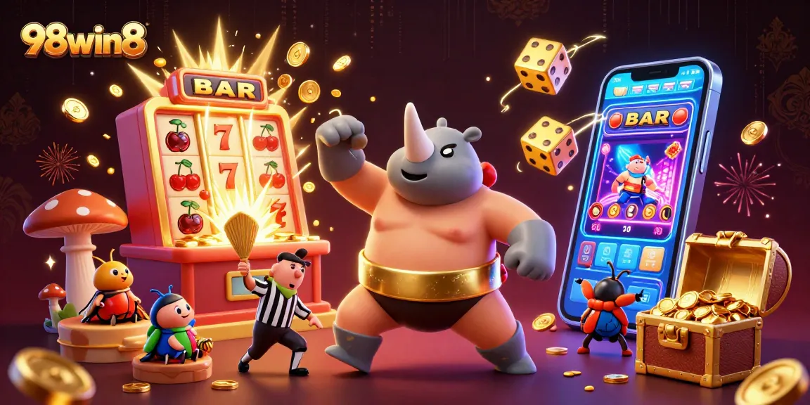 Experience thrilling wins at 98win8 with a dynamic casino atmosphere featuring unique characters and exciting game elements.