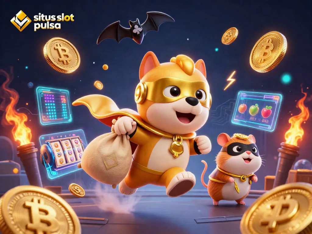 Experience thrilling gameplay at situs slot pulsa with vibrant 3D characters and casino elements.