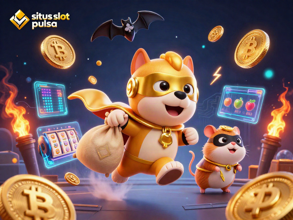 Experience thrilling gameplay at situs slot pulsa with vibrant 3D characters and casino elements.