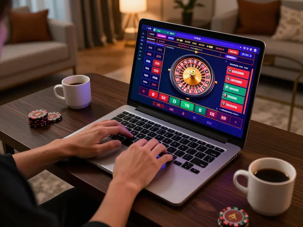 Engaged player experiencing live dealer games at F168 online casino.