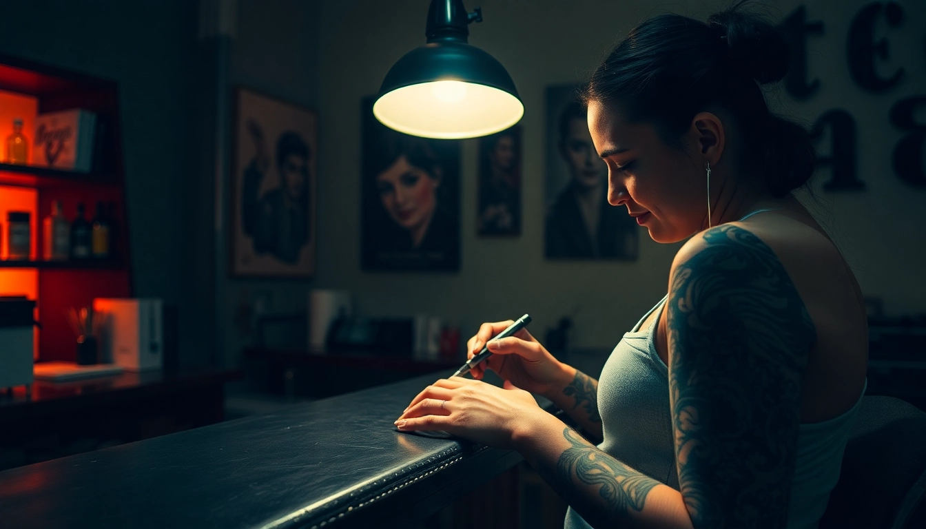 Tattoo Studio München: Ein künstlerisches Tattoo auf der Haut in einem modernen, einladenden Studio.