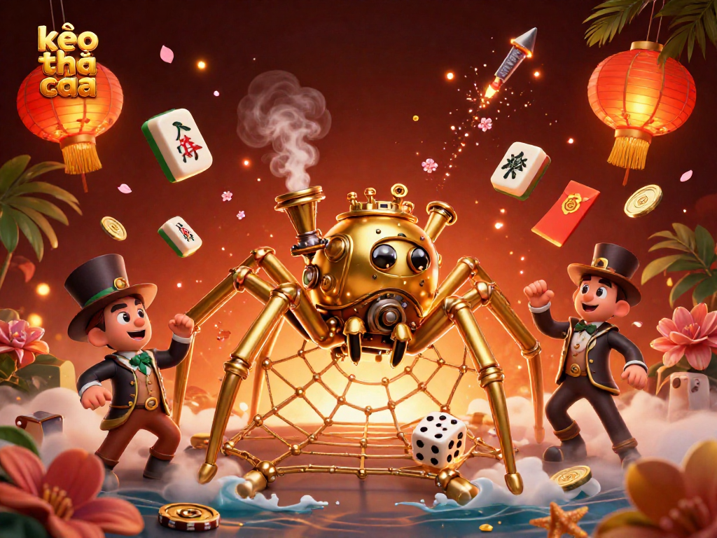 Engage with kèo nhà cái excitement as a Victorian fly enjoys a steampunk web of fortune and luck.