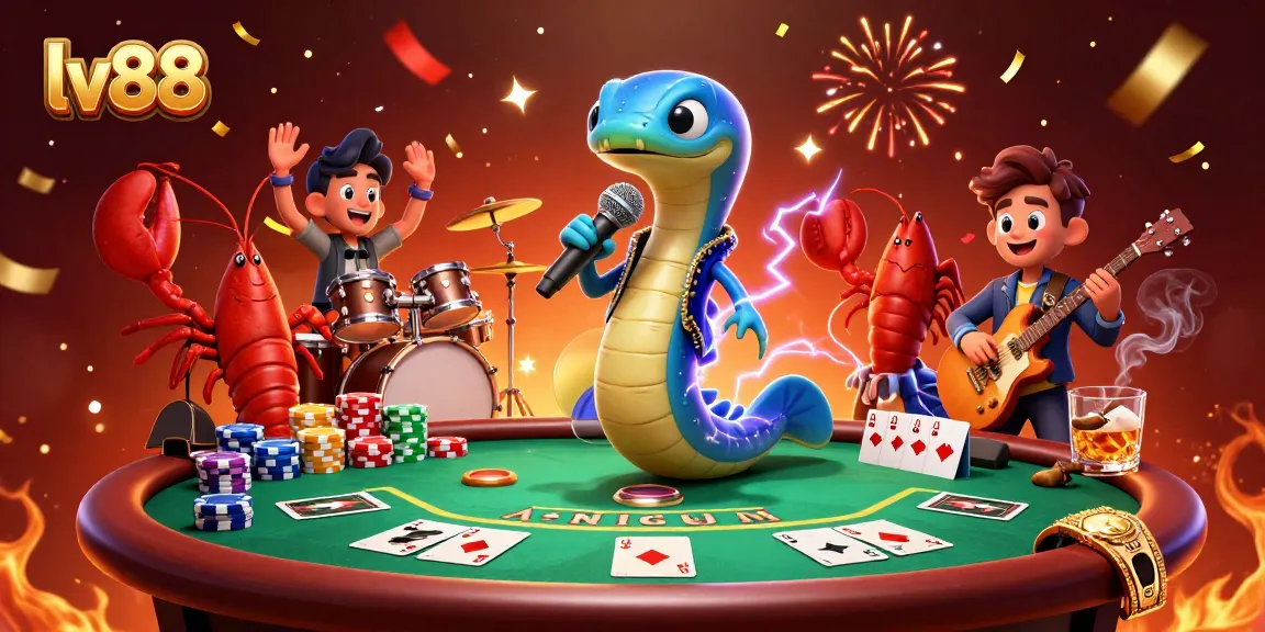 Engage with lv88's thrilling underwater casino experience featuring electric eel DJ and vibrant gaming elements.