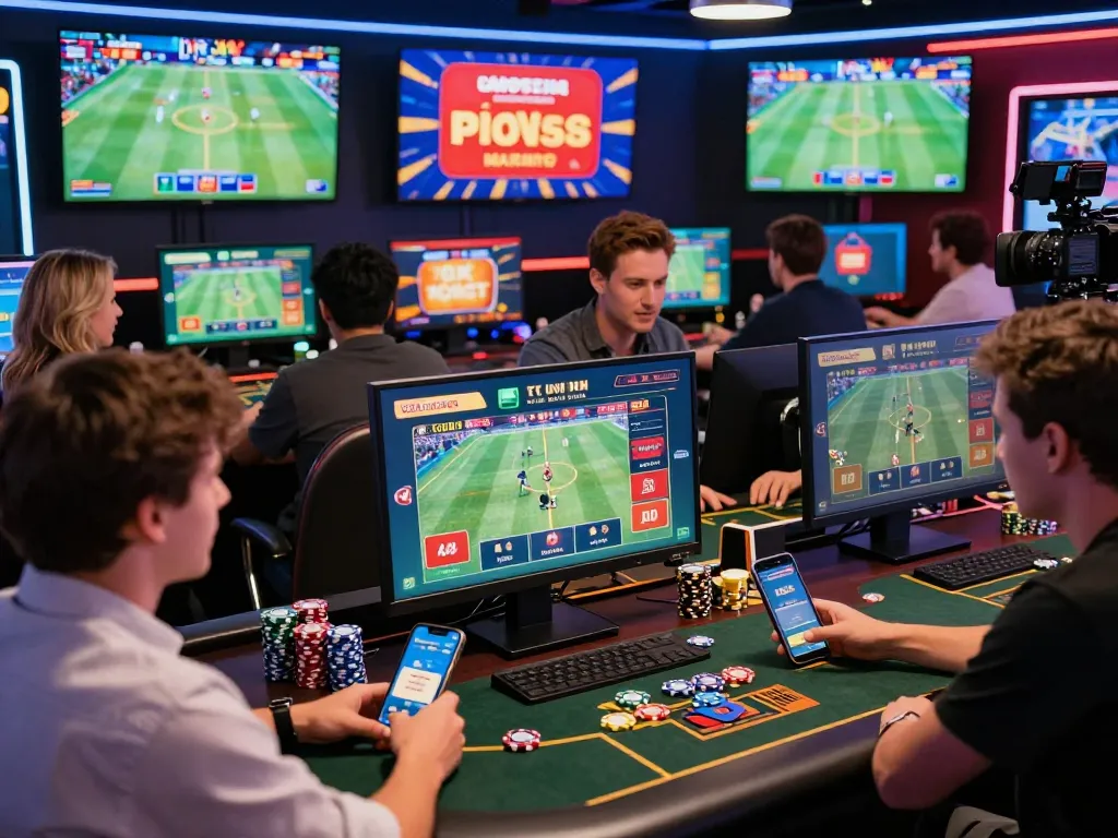 Exciting online gambling experience at MAY88 chính thức with diverse players and digital betting activities.