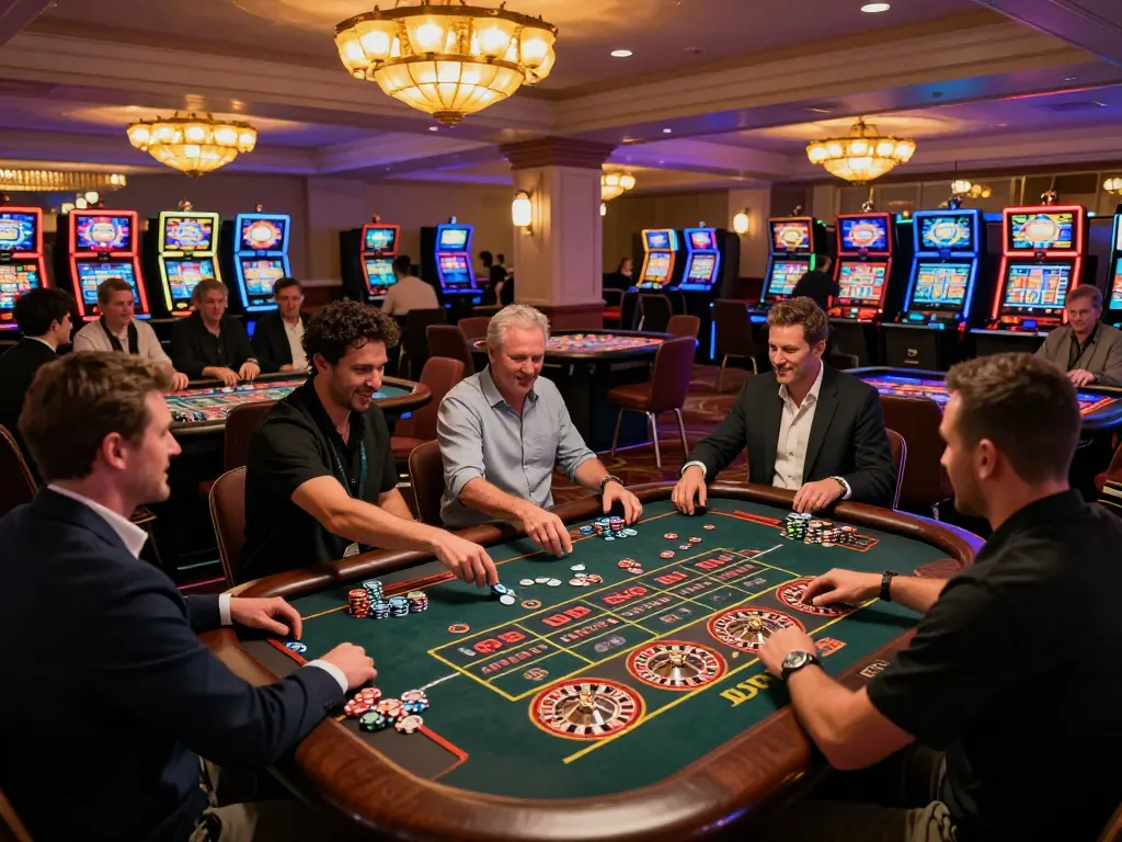 Players strategizing at the roulette table in an exciting setting at q23win.com casino.