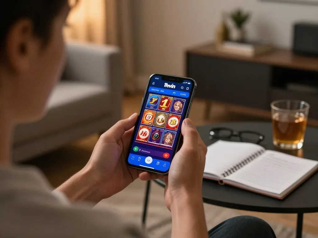 Engaging in online gambling through the 11win app in a cozy home office setting