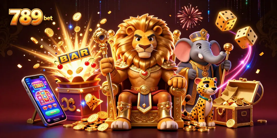 Experience the thrilling 789 bet with vibrant casino elements and majestic characters.