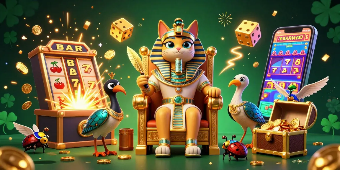 Experience the vibrant casino world of QS88 with a dynamic 3D pharaoh cat and jackpot explosion.
