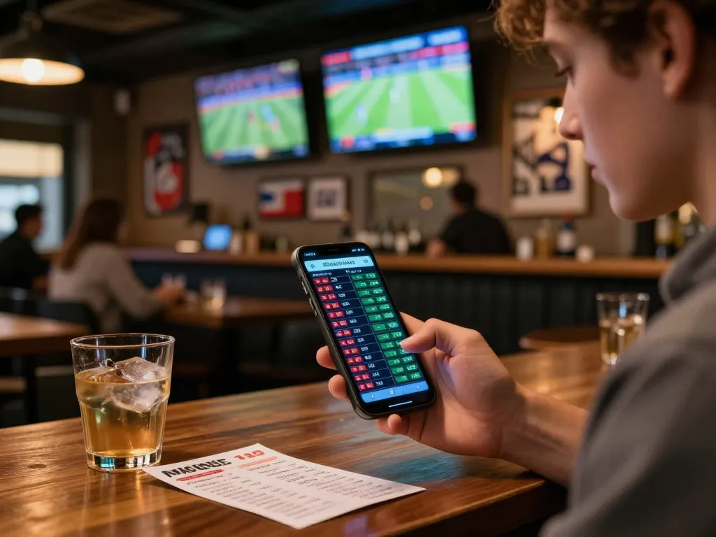 Place bets with kèo nhà cái while enjoying live sports in a lively bar atmosphere.