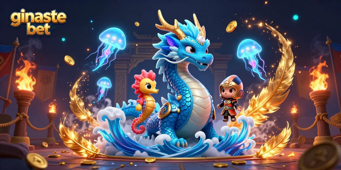 Experience exciting wins at ginaste bet with a vibrant 3D underwater scene featuring a dragon and sea creatures.