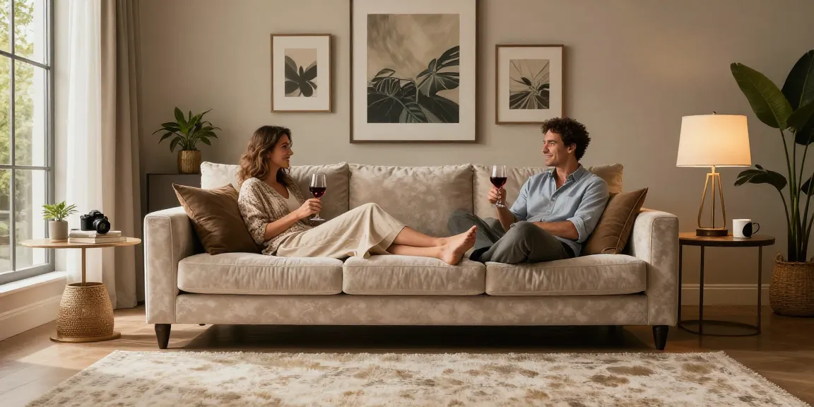 Baxter Sofa online kaufen - Luxuriöses Wohnzimmer mit Baxter Sofa, stilvollem Dekor und warmer Atmosphäre.