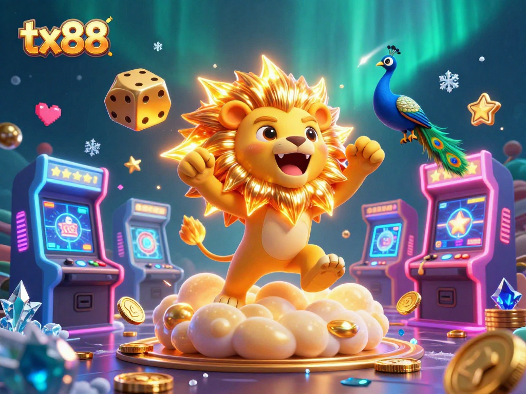 Experience thrilling gaming with tx88's vibrant casino scene featuring iconic characters and gaming elements.