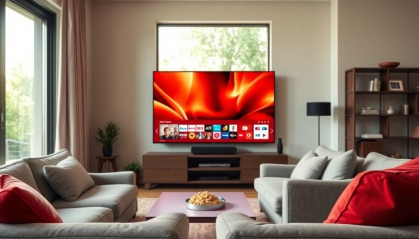 IPTV kaufen: Modernes Wohnambiente mit TV und hochwertigem Streaming-Erlebnis.