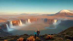 Genießen Sie eine unvergessliche Reise nach Island mit dramatischen Landschaften und eindrucksvollen Wasserfällen im Sonnenlicht.