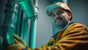 Sanitär Notdienst: Klempner repariert Wasserleitung mit professionellem Werkzeug