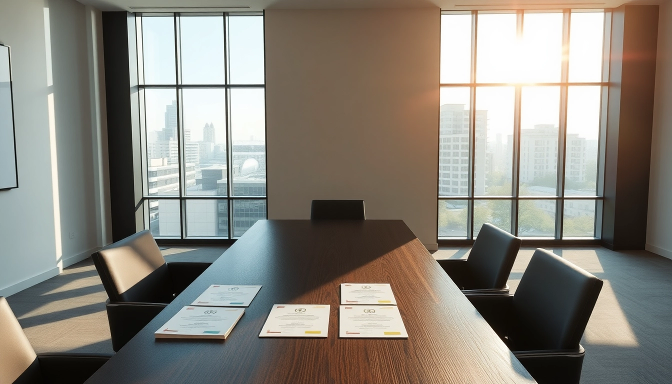 Professionelles Büroumfeld für Headhunter Mönchengladbach mit eleganter Ausstattung und Stadtblick.