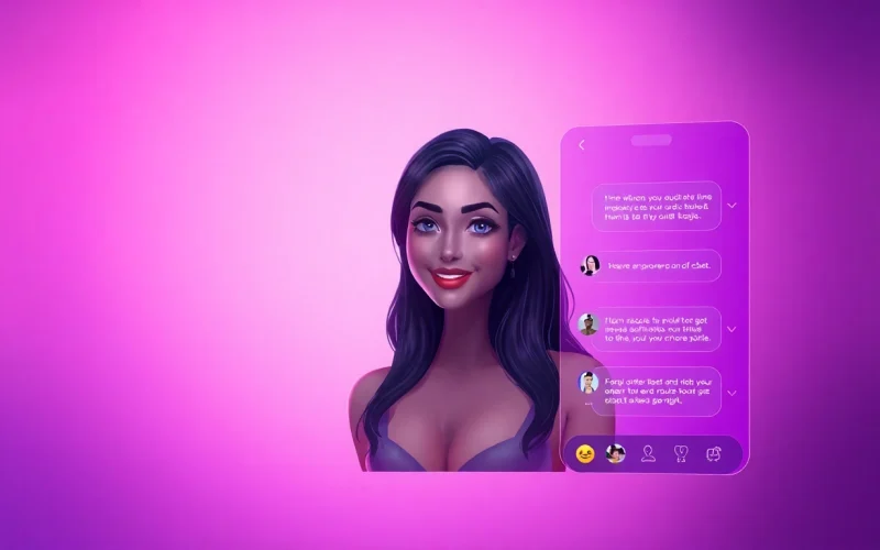 Engaging interface of porn ai chat with inviting AI character and playful emoji reactions.