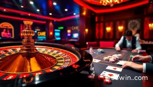 Experience high-stakes excitement at 58win com with sleek casino visuals showcasing lush tables and intricate gaming details.