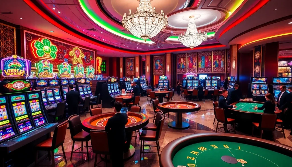 Trải nghiệm sự phấn khích tại casino sang trọng với máy đánh bạc và bàn chơi từ https://luck8.net trong một không gian sống động.