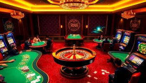Experience high-stakes excitement at RR88 casino with thrilling roulette games and engaging players.