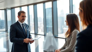 Headhunter Schweiz im Interview mit einem Kandidaten in einem modernen Büro.