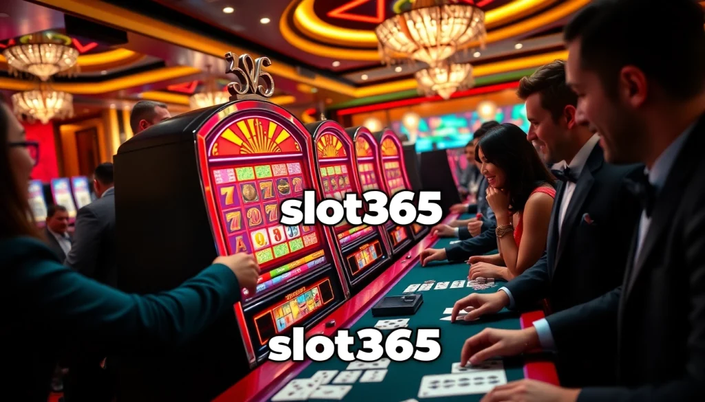 Experience high-energy gameplay at slot365 with vibrant slot machines and enthusiastic players.